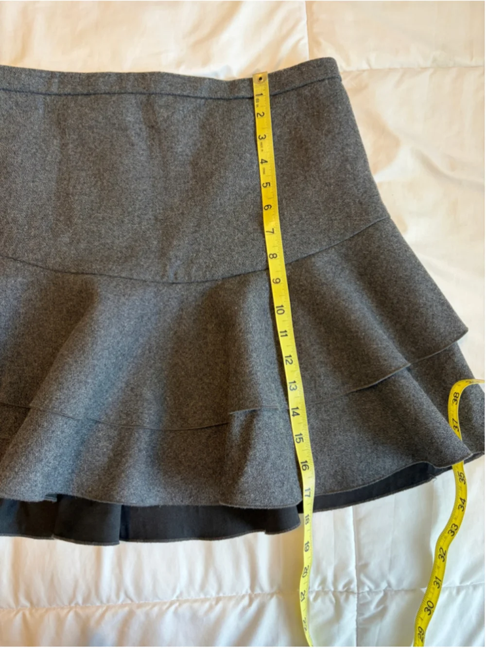 J.Crew Bonded Wool Flounce Mini Skirt Size 10 Coquette Dark Academic J2